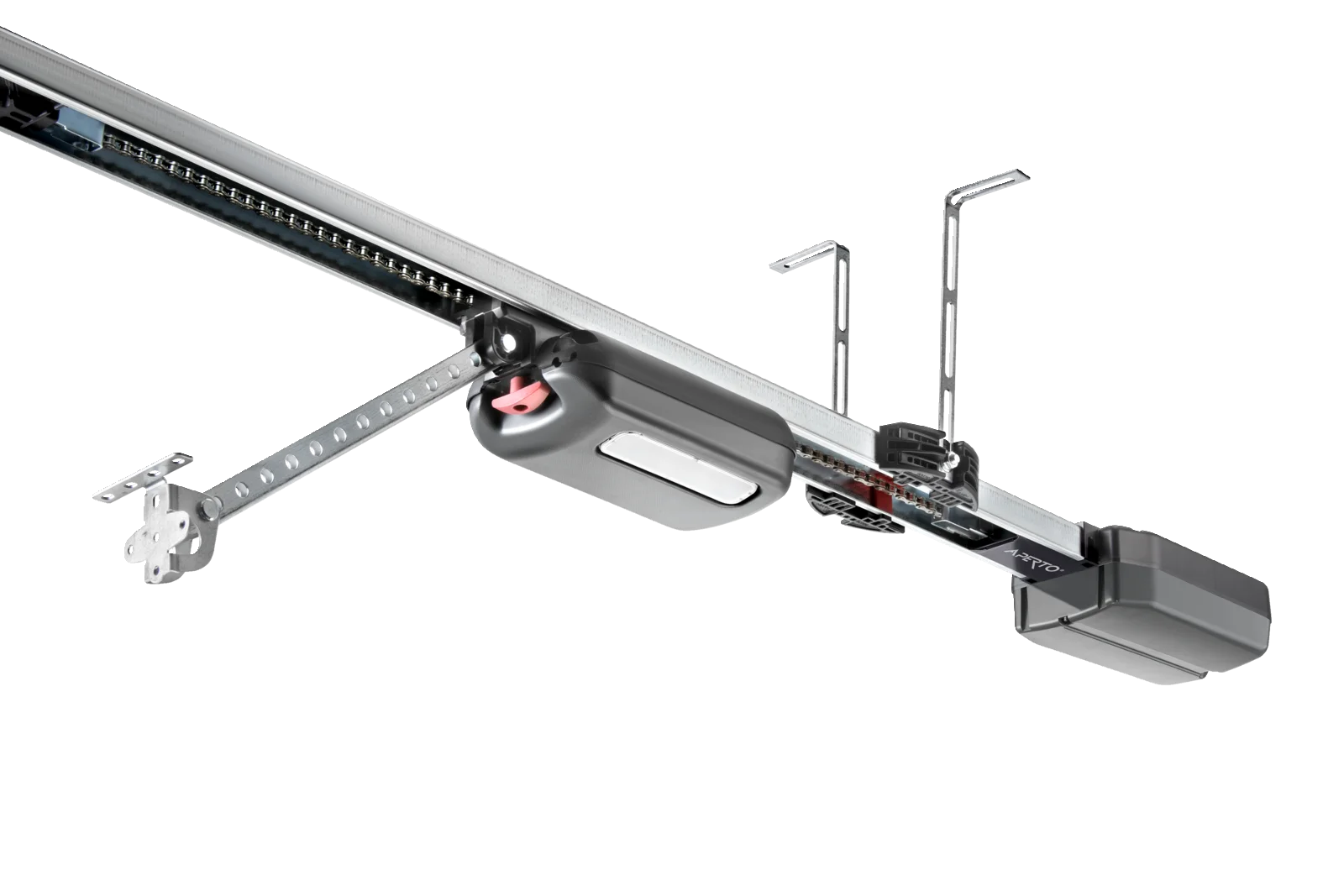 Sommer Aperto A800 XL garázsnyitó hajtómű, 3 részes sínegységgel, a sín végére szerelt vezérlésházzal