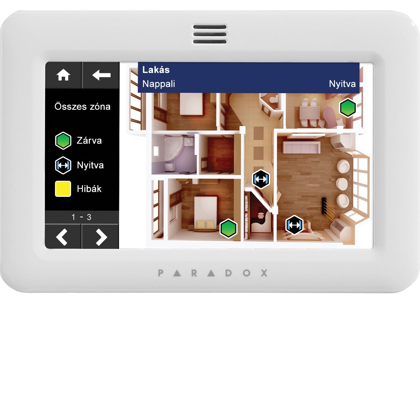 Paradox TM50 fehér Érintőképernyős LCD kezelő