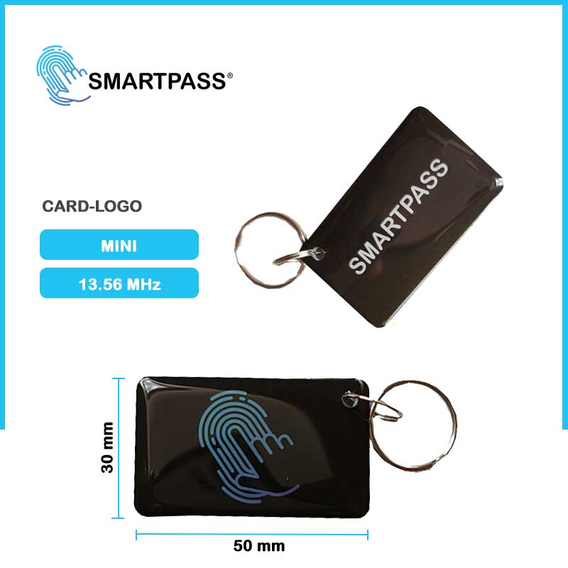 Kulcstartó típusú RFID Kártya SMARTPASS logóval, 13,56 MHz