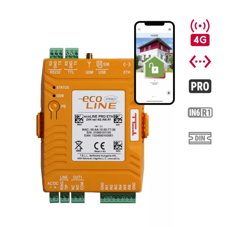TELL - ecoLINE PRO DIN rail - ETH.4G.IN6.R1